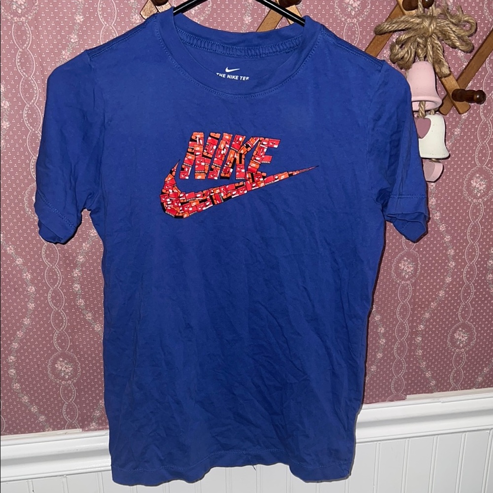 Vintage Nike Blue T-Shirt with Red Logo